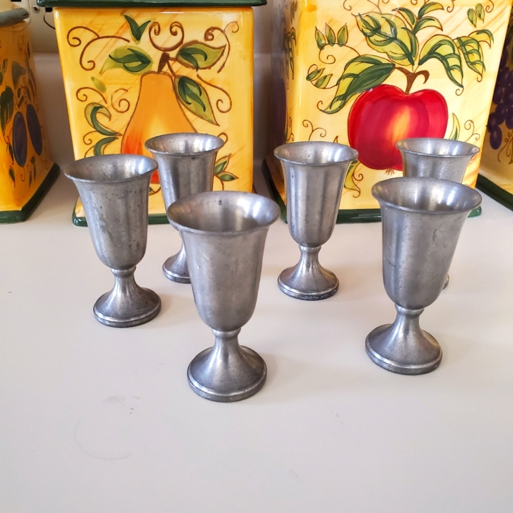 Vintage Pewter Cordial/Shot Glasses